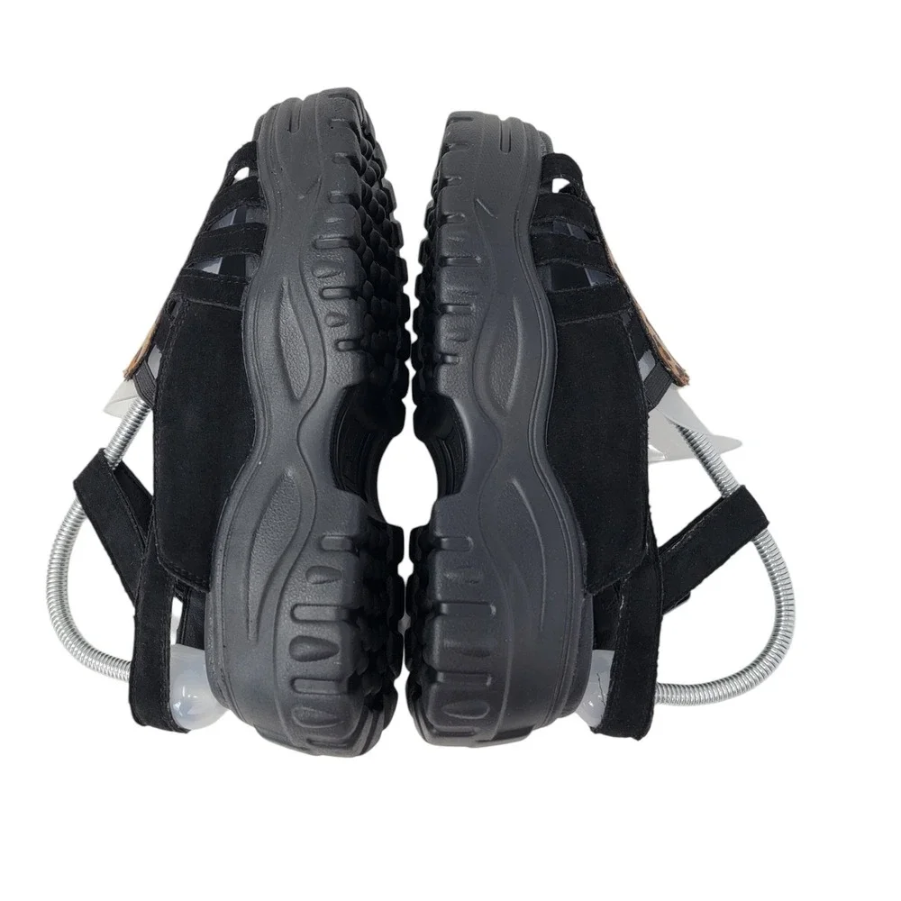 T.U.K. Creeper Sandals Womens 8 Black Leopard Wave Chunky Grunge Platform Goth
